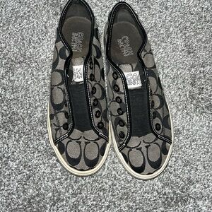 Coach Black and Gray Patterned Sneakers